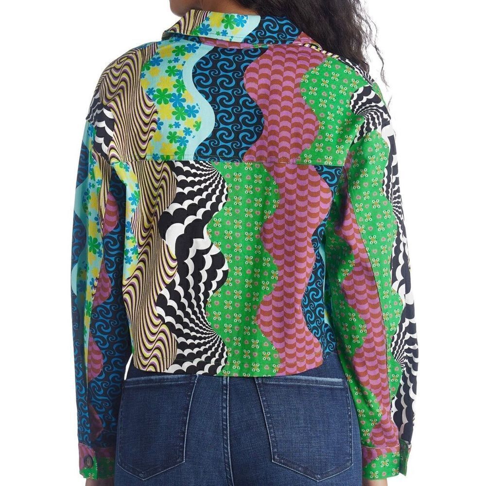 Multi Print Abstract Patch Jacket Sz 6 - Picture 4 of 6